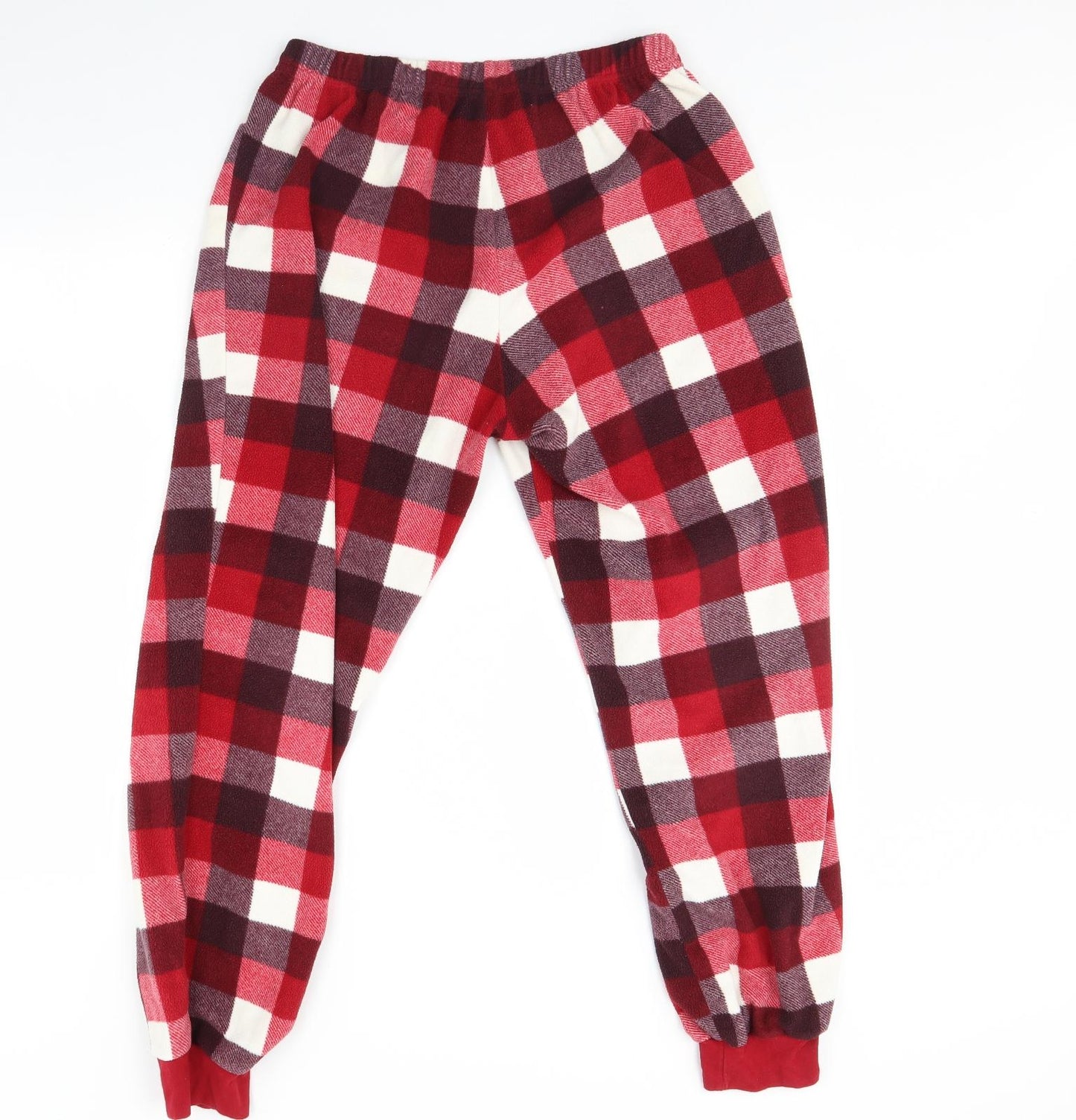 Nutmeg Womens Red Check Fleece Cami Pyjama Pants Size 14