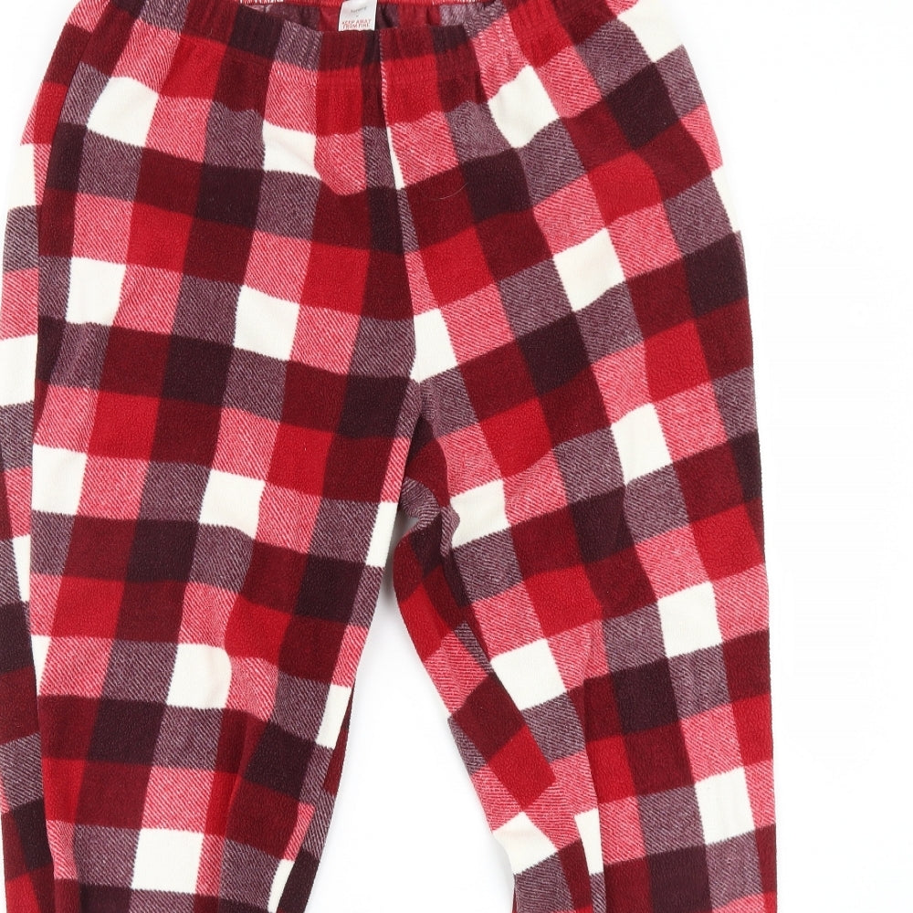 Nutmeg Womens Red Check Fleece Cami Pyjama Pants Size 14