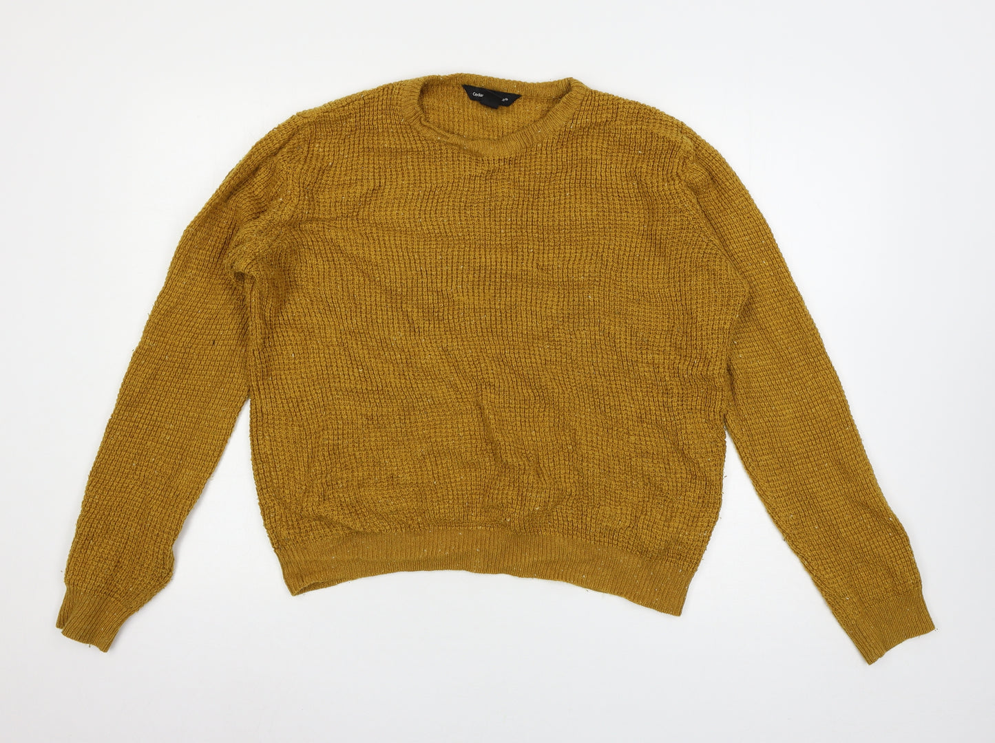 Cedar Wood State Womens Yellow  Knit Pullover Jumper Size L