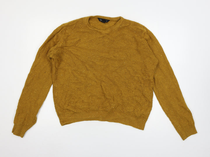Cedar Wood State Womens Yellow  Knit Pullover Jumper Size L