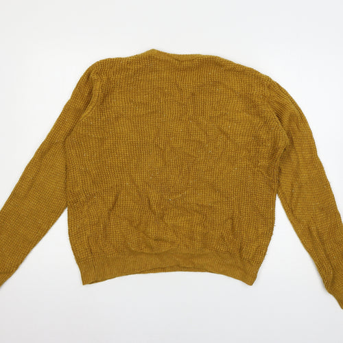 Cedar Wood State Womens Yellow  Knit Pullover Jumper Size L