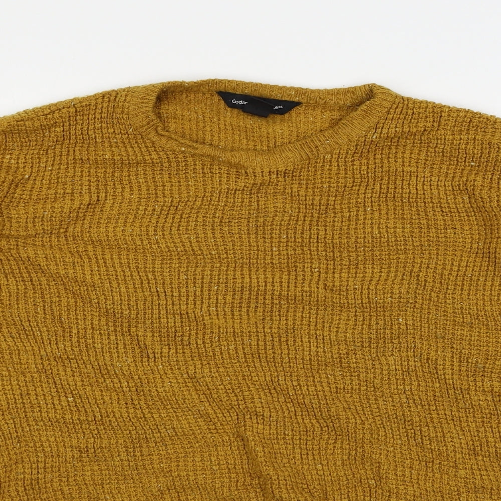 Cedar Wood State Womens Yellow  Knit Pullover Jumper Size L