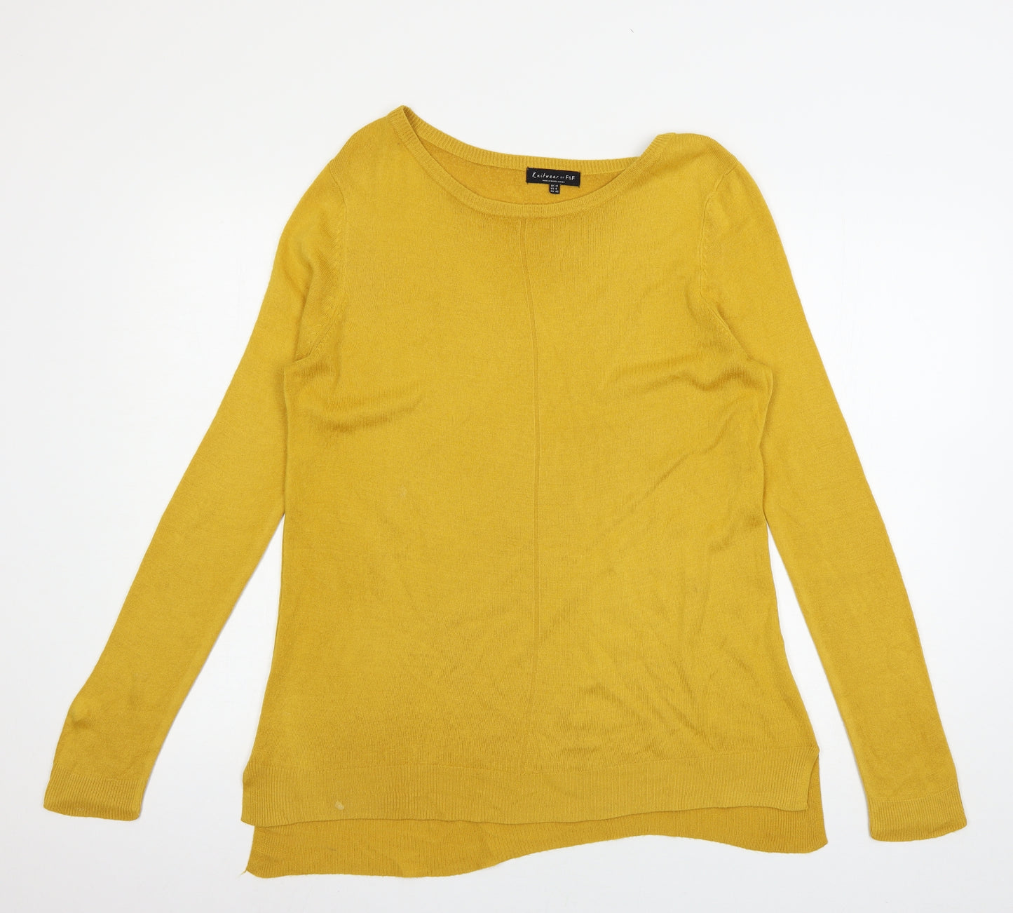 F&F Womens Yellow  Knit Pullover Jumper Size 12