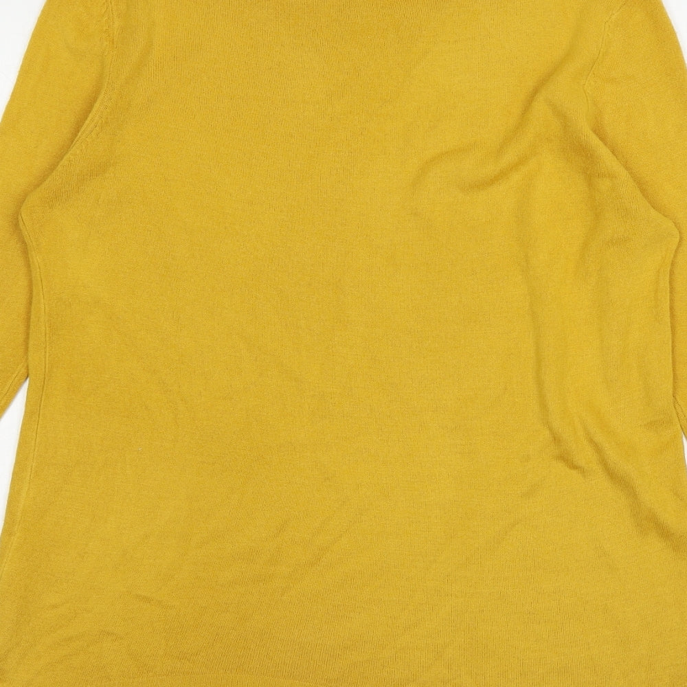 F&F Womens Yellow  Knit Pullover Jumper Size 12