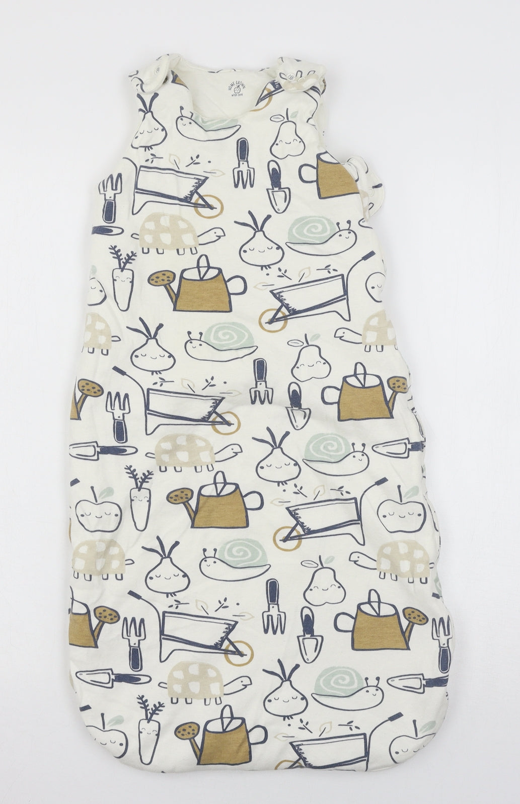 George Baby White Geometric Jersey Cami One Piece Size 12-18 Months  - Snail