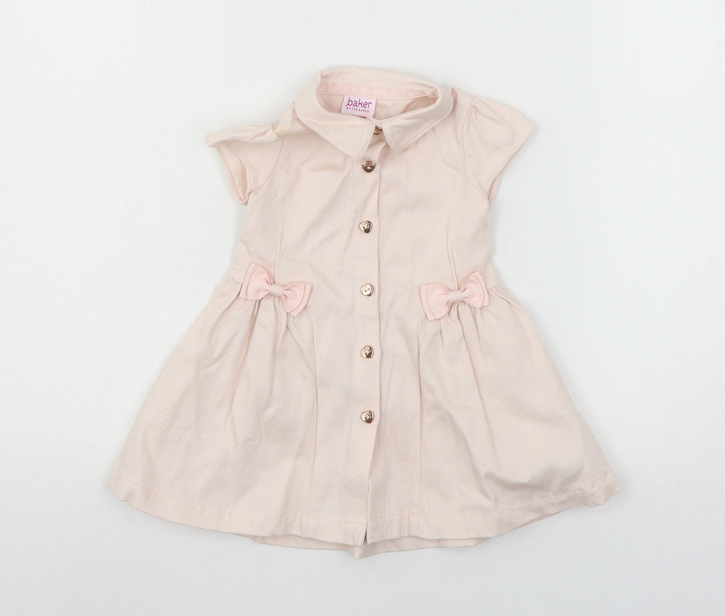Ted Baker Girls Pink   Skater Dress  Size 9-12 Months