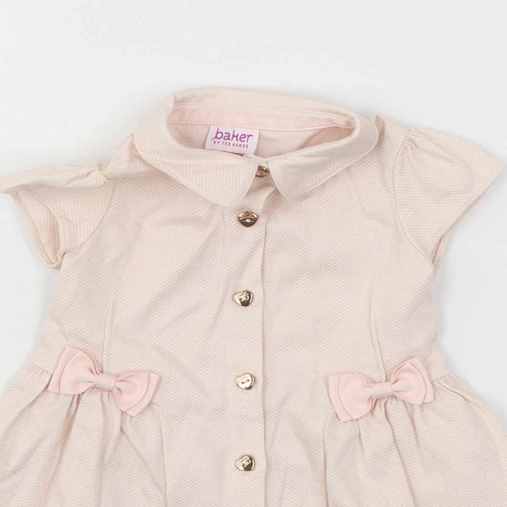 Ted Baker Girls Pink   Skater Dress  Size 9-12 Months