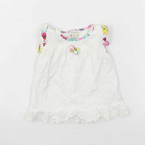 Monsoon Girls White  Jersey A-Line  Size 9-12 Months