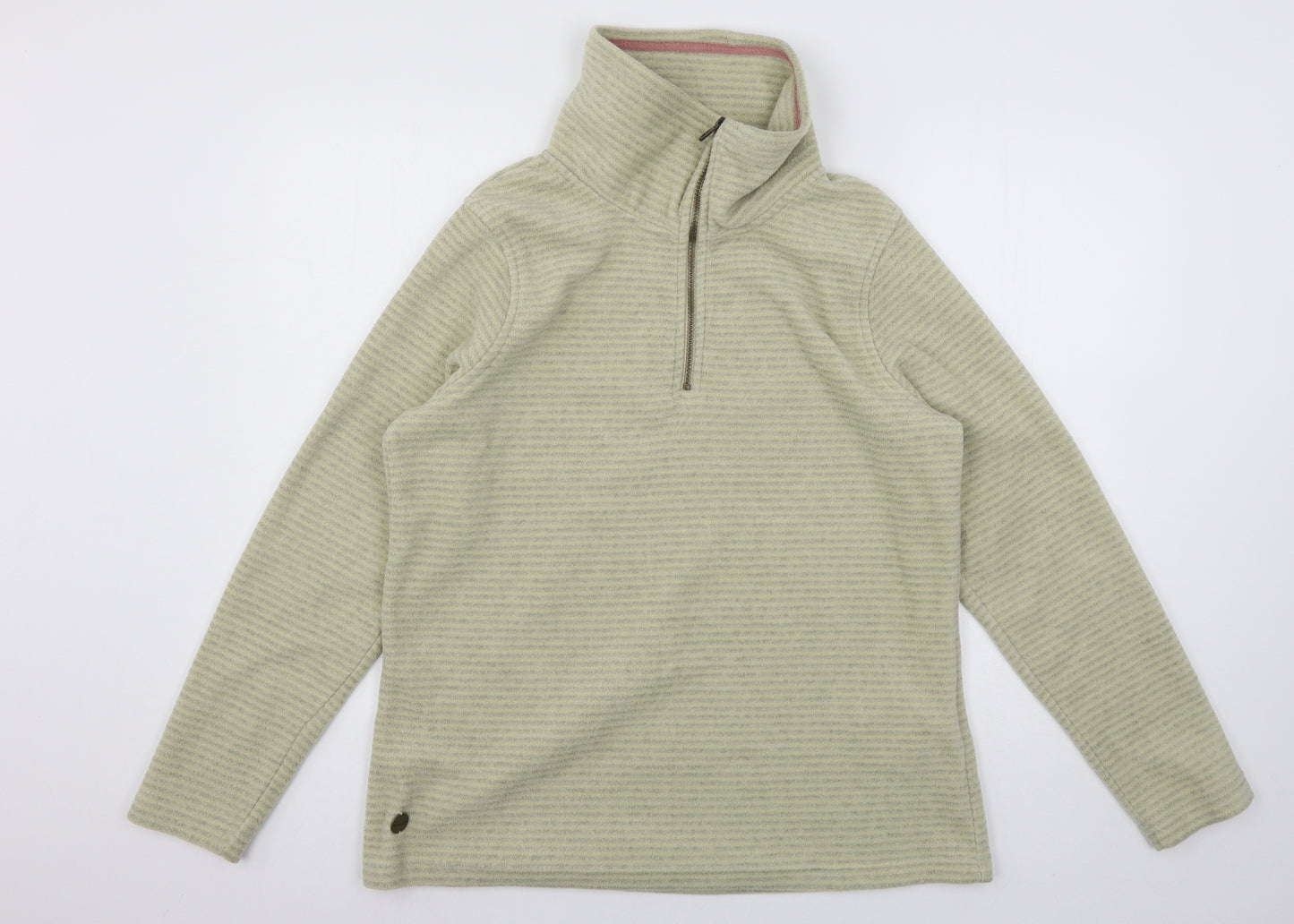 Regatta Womens Beige Striped Fleece Pullover Hoodie Size 16