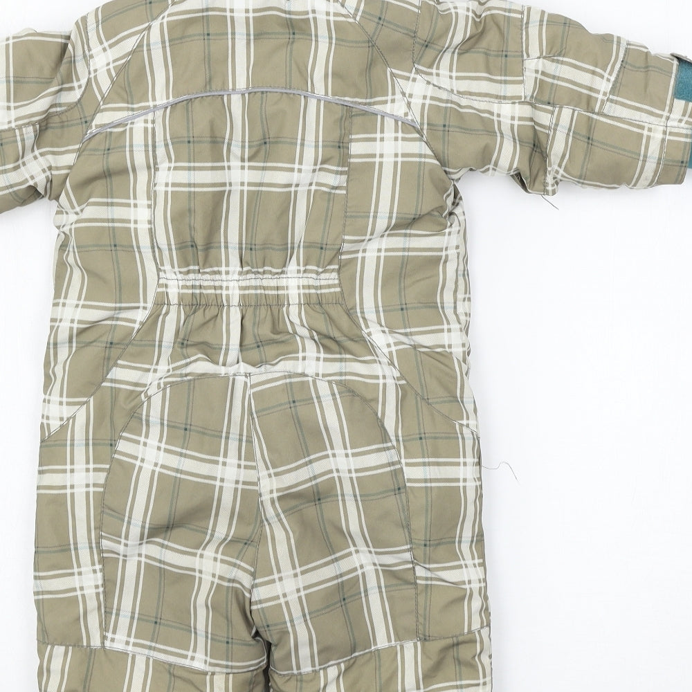 H&M Baby Brown Plaid  Ski Jacket Coat Size 9-12 Months