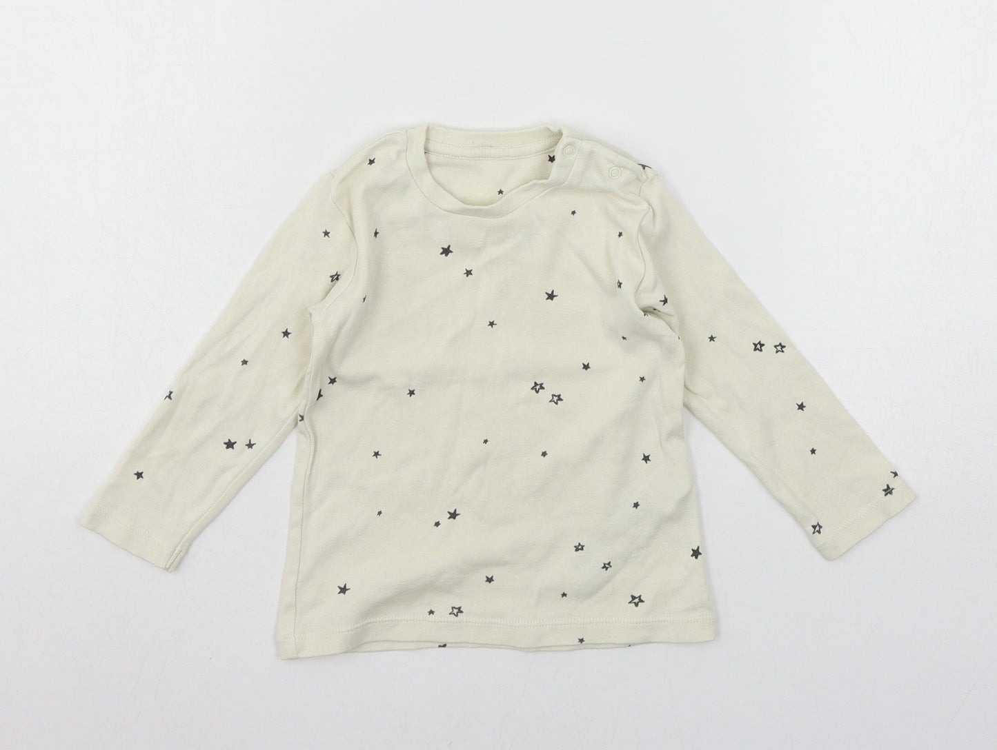 Marks and Spencer Boys Ivory Geometric Jersey Basic T-Shirt Size 12-18 Months  - Stars