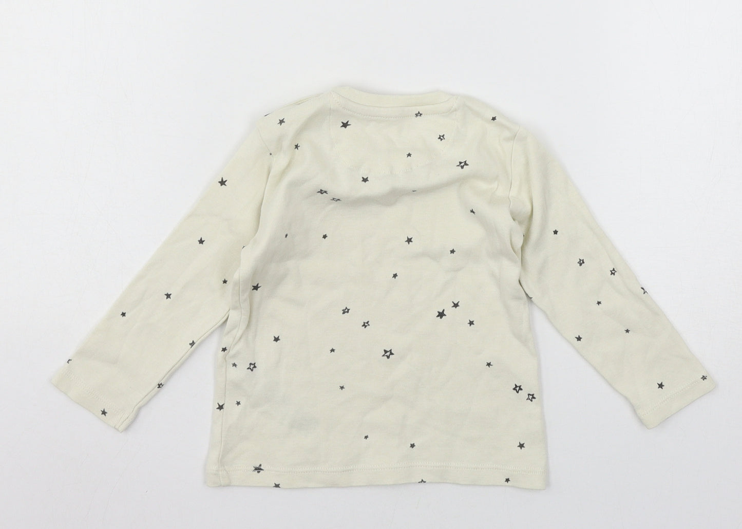 Marks and Spencer Boys Ivory Geometric Jersey Basic T-Shirt Size 12-18 Months  - Stars