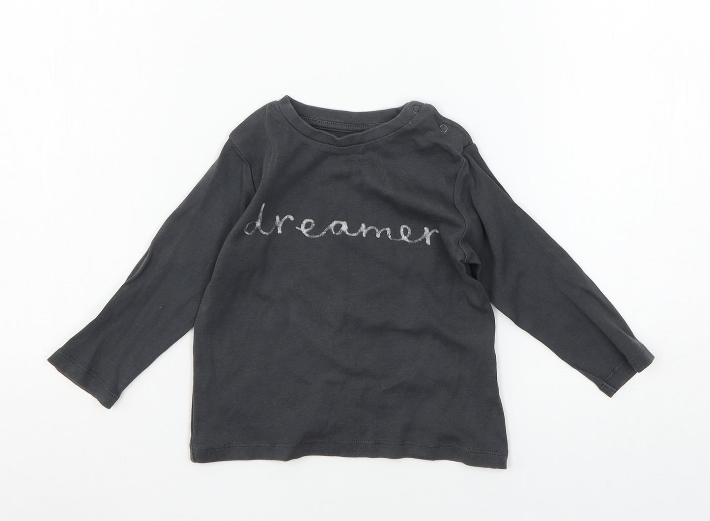Marks and Spencer Boys Grey Batik Jersey Basic T-Shirt Size 12-18 Months  - dreamer
