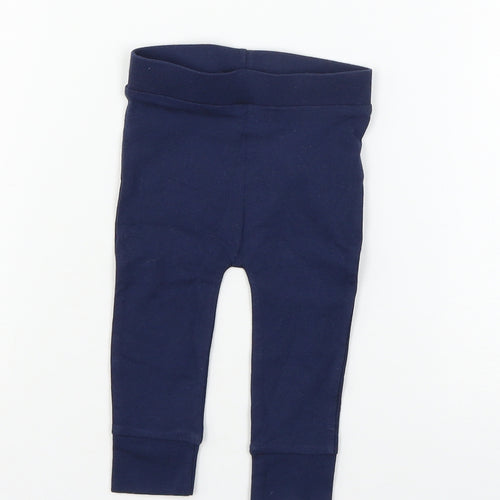 F&F Girls Blue  Jersey Jogger Trousers Size 6-9 Months