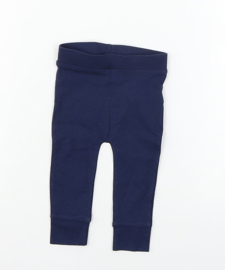 F&F Girls Blue  Jersey Jogger Trousers Size 6-9 Months