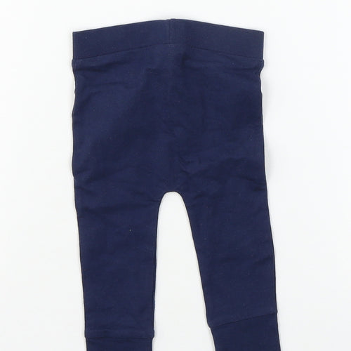F&F Girls Blue  Jersey Jogger Trousers Size 6-9 Months