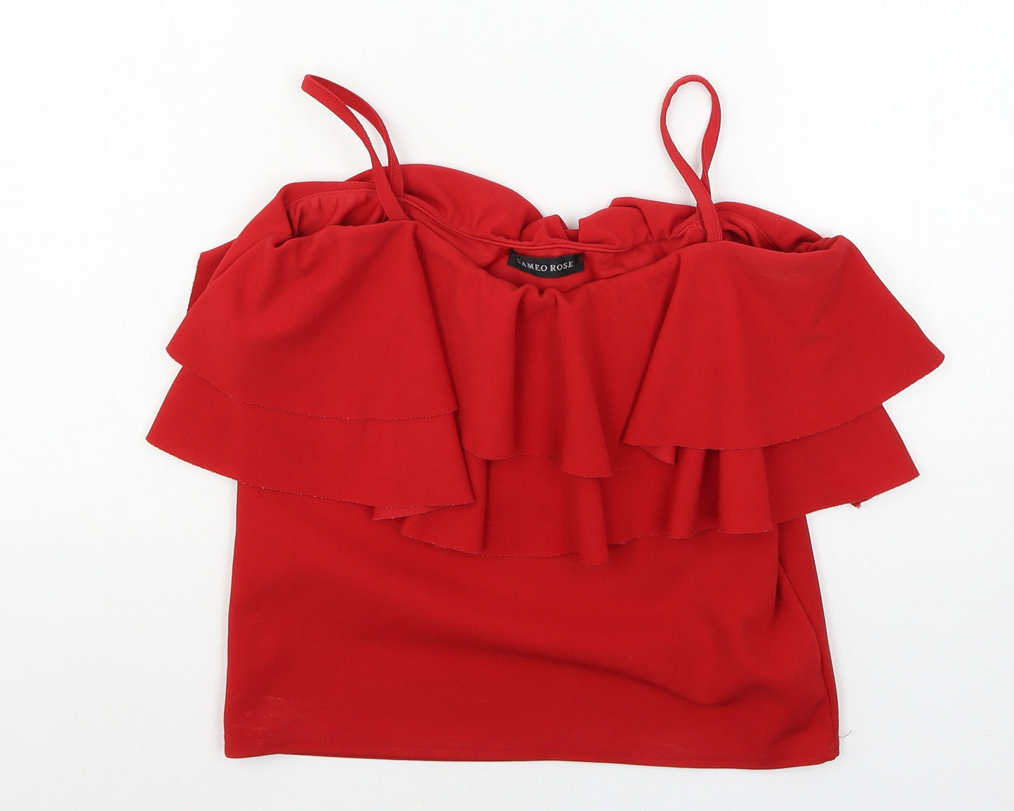 Cameo Rose Womens Red  Jersey Basic Tank Size 14  - Ruffle