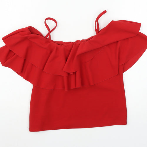 Cameo Rose Womens Red  Jersey Basic Tank Size 14  - Ruffle