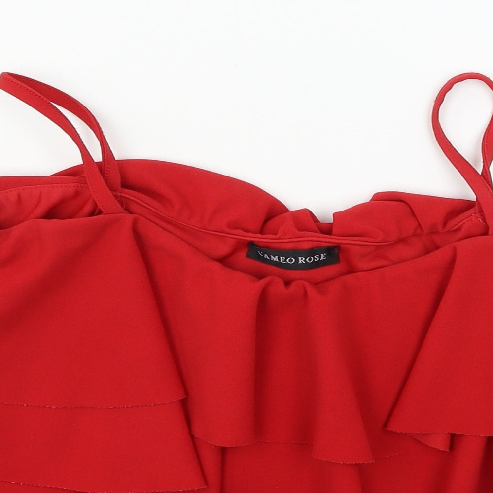 Cameo Rose Womens Red  Jersey Basic Tank Size 14  - Ruffle