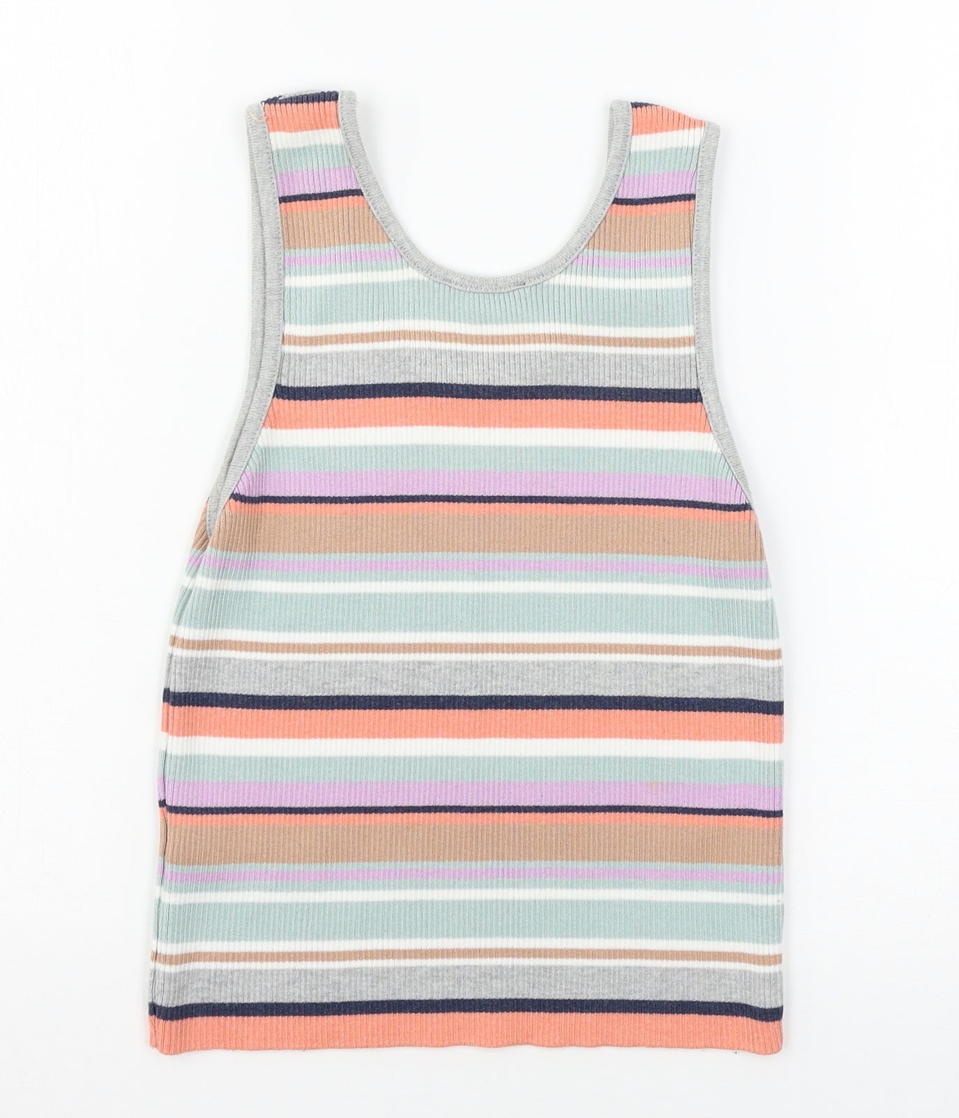 New Look Womens Multicoloured Striped Jersey Basic Tank Size M