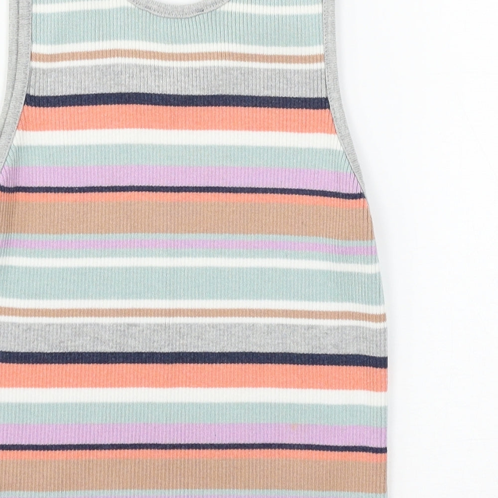 New Look Womens Multicoloured Striped Jersey Basic Tank Size M