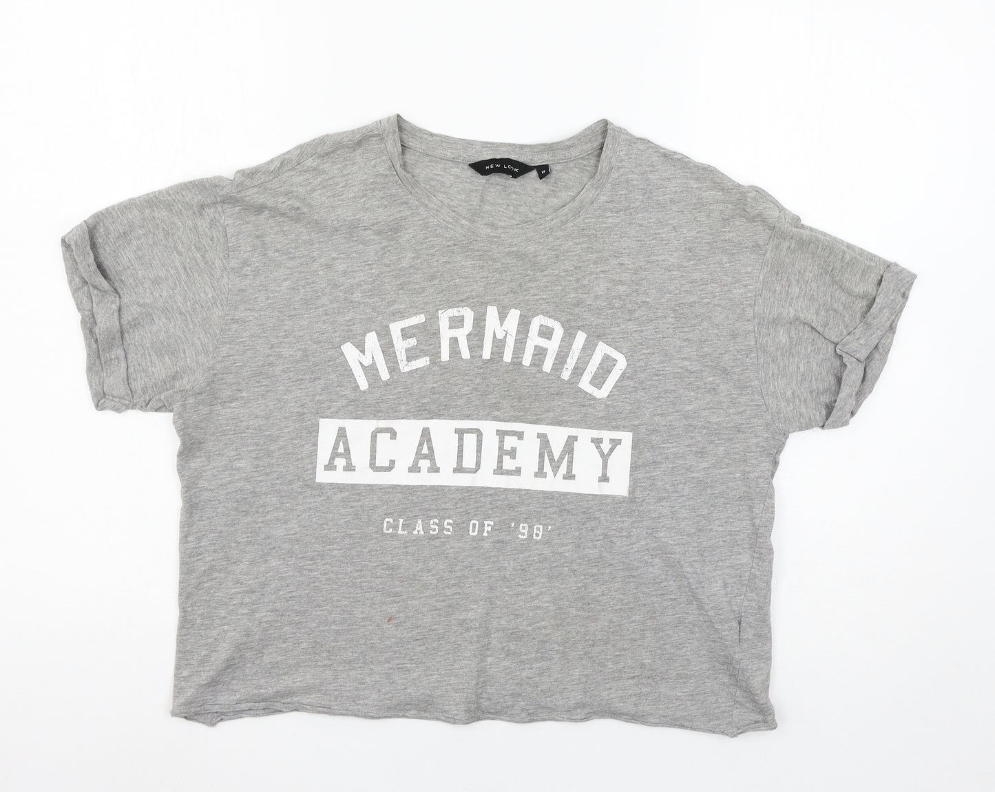 New Look Womens Grey  Jersey Basic T-Shirt Size 12  - Mermaid