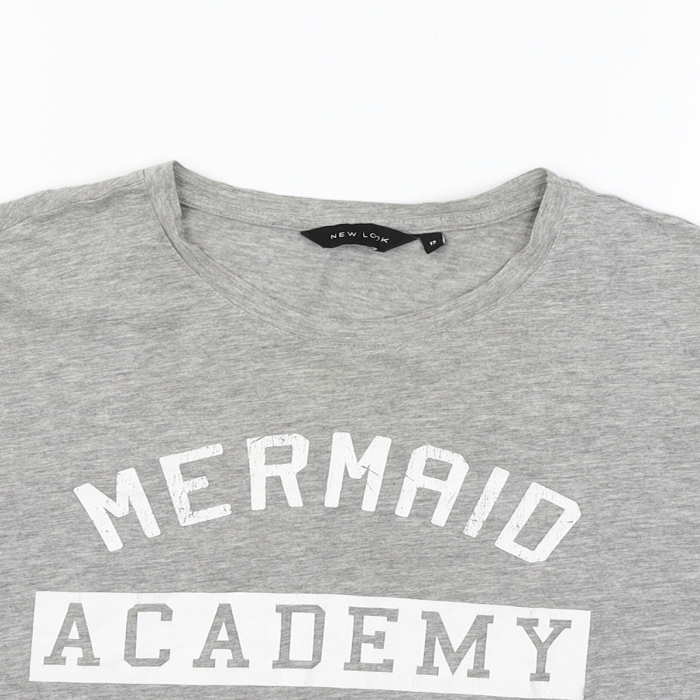 New Look Womens Grey  Jersey Basic T-Shirt Size 12  - Mermaid