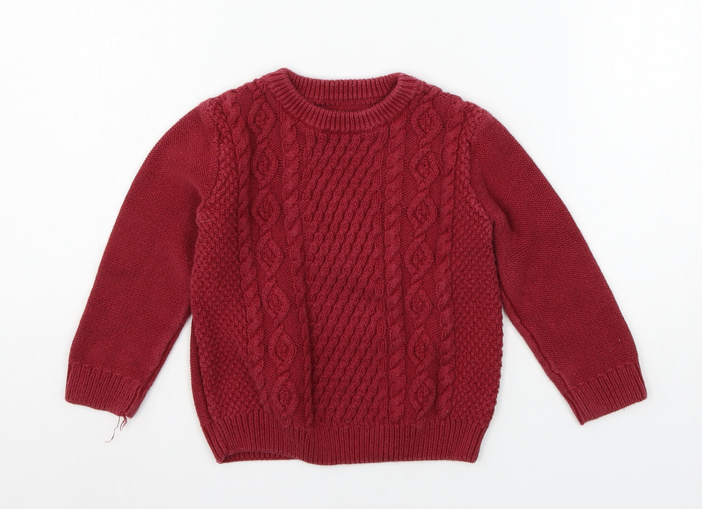 Matalan Boys Red  Knit Pullover Jumper Size 2-3 Years