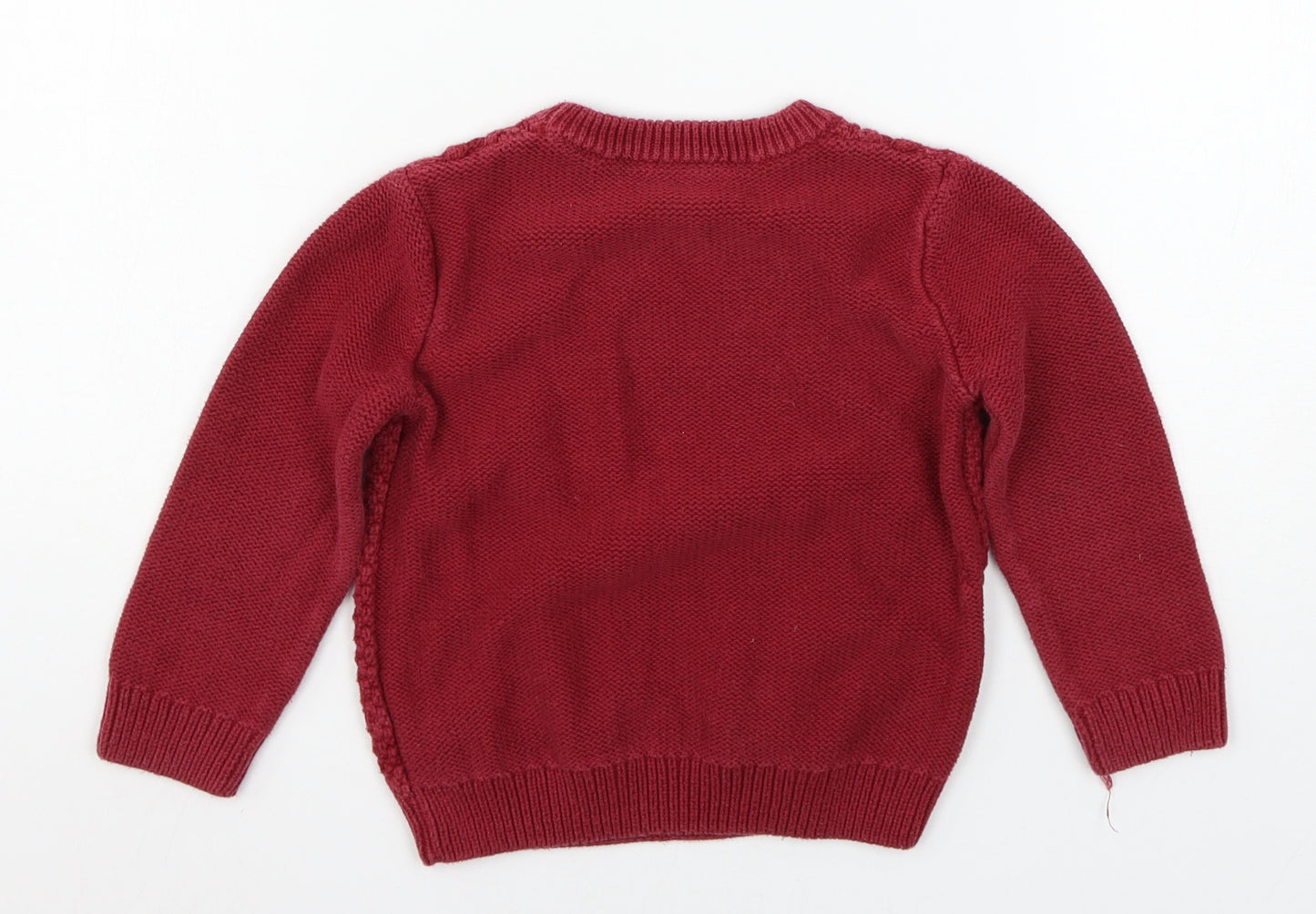 Matalan Boys Red  Knit Pullover Jumper Size 2-3 Years