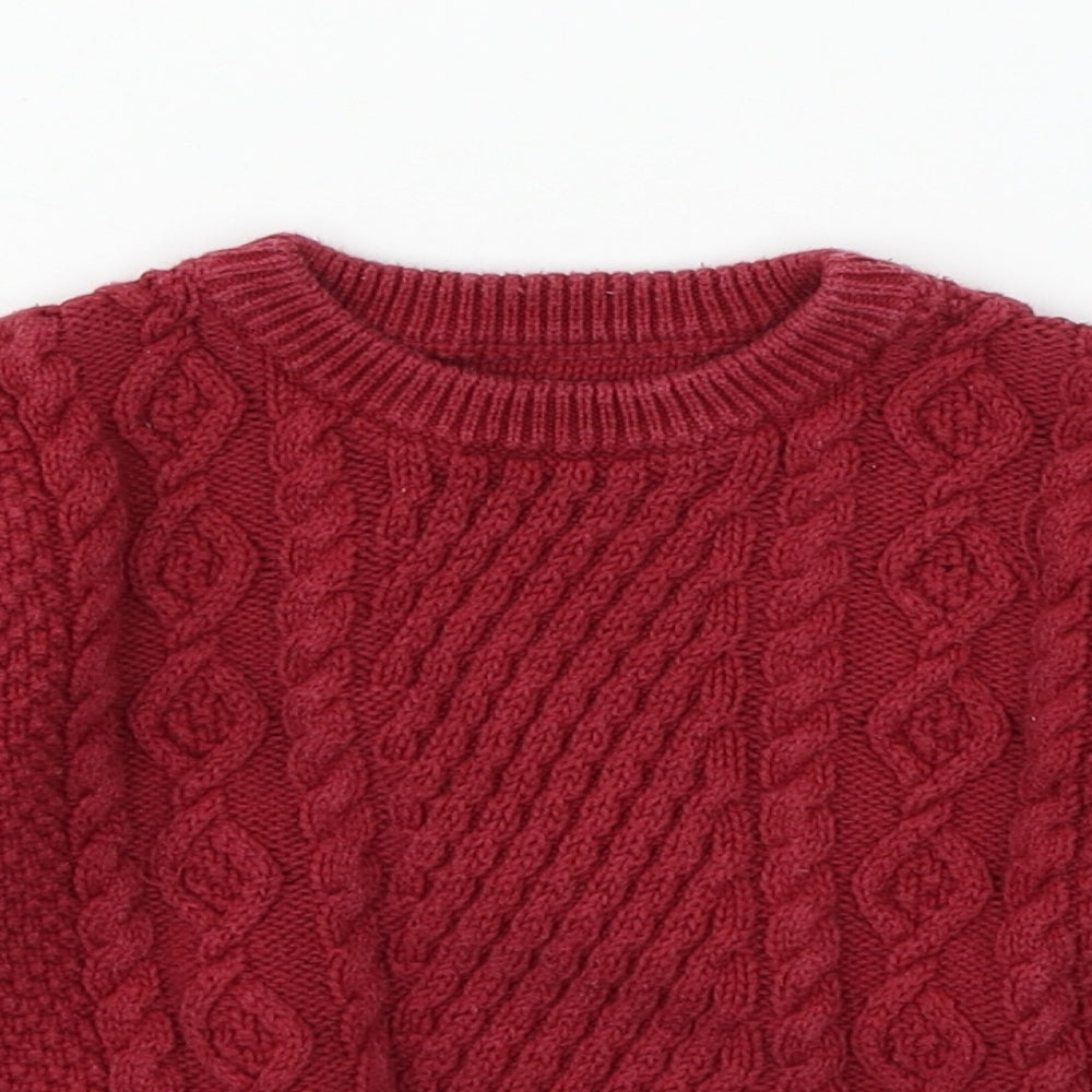 Matalan Boys Red  Knit Pullover Jumper Size 2-3 Years