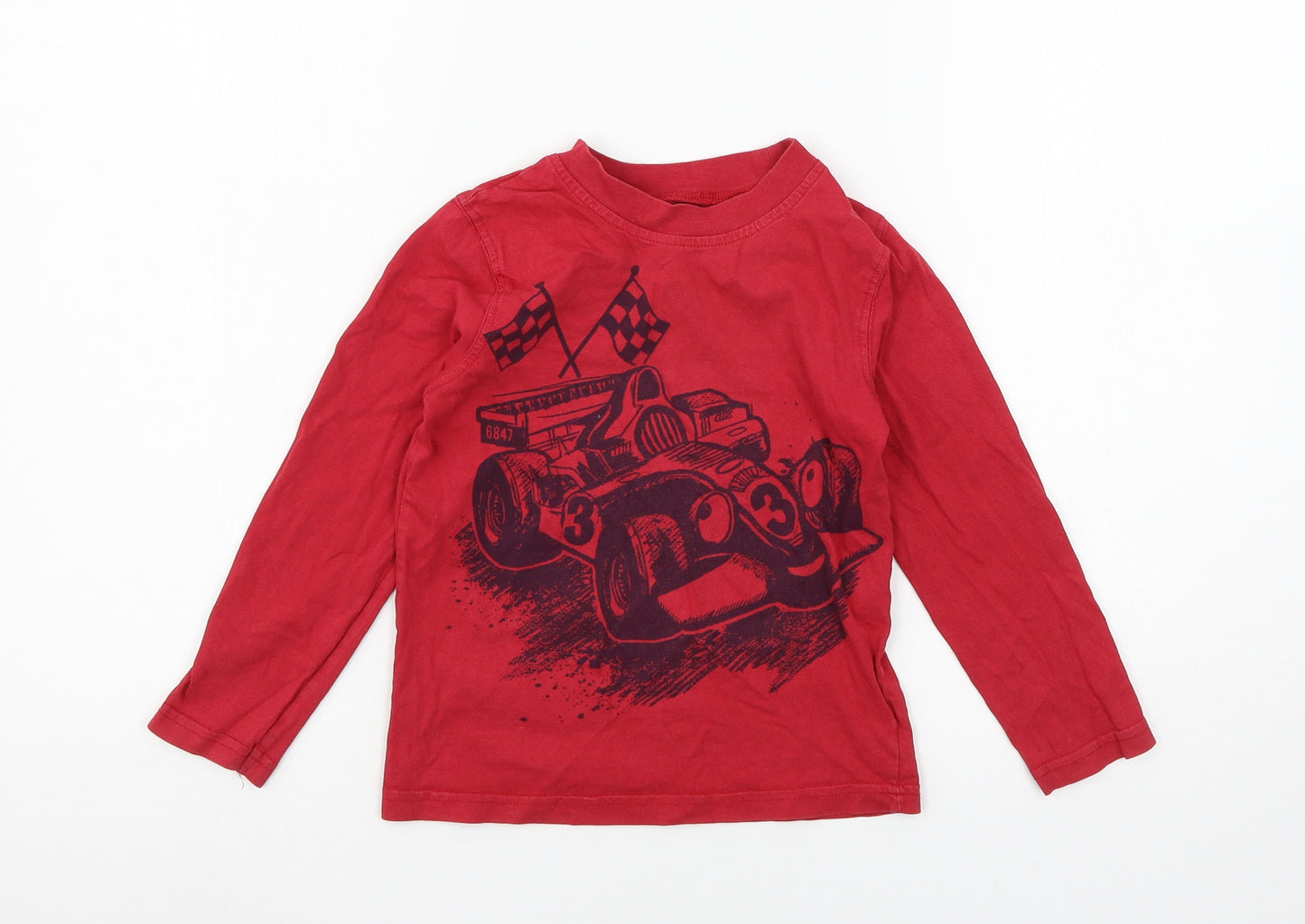 George Boys Red  Jersey Basic T-Shirt Size 4-5 Years  - Car