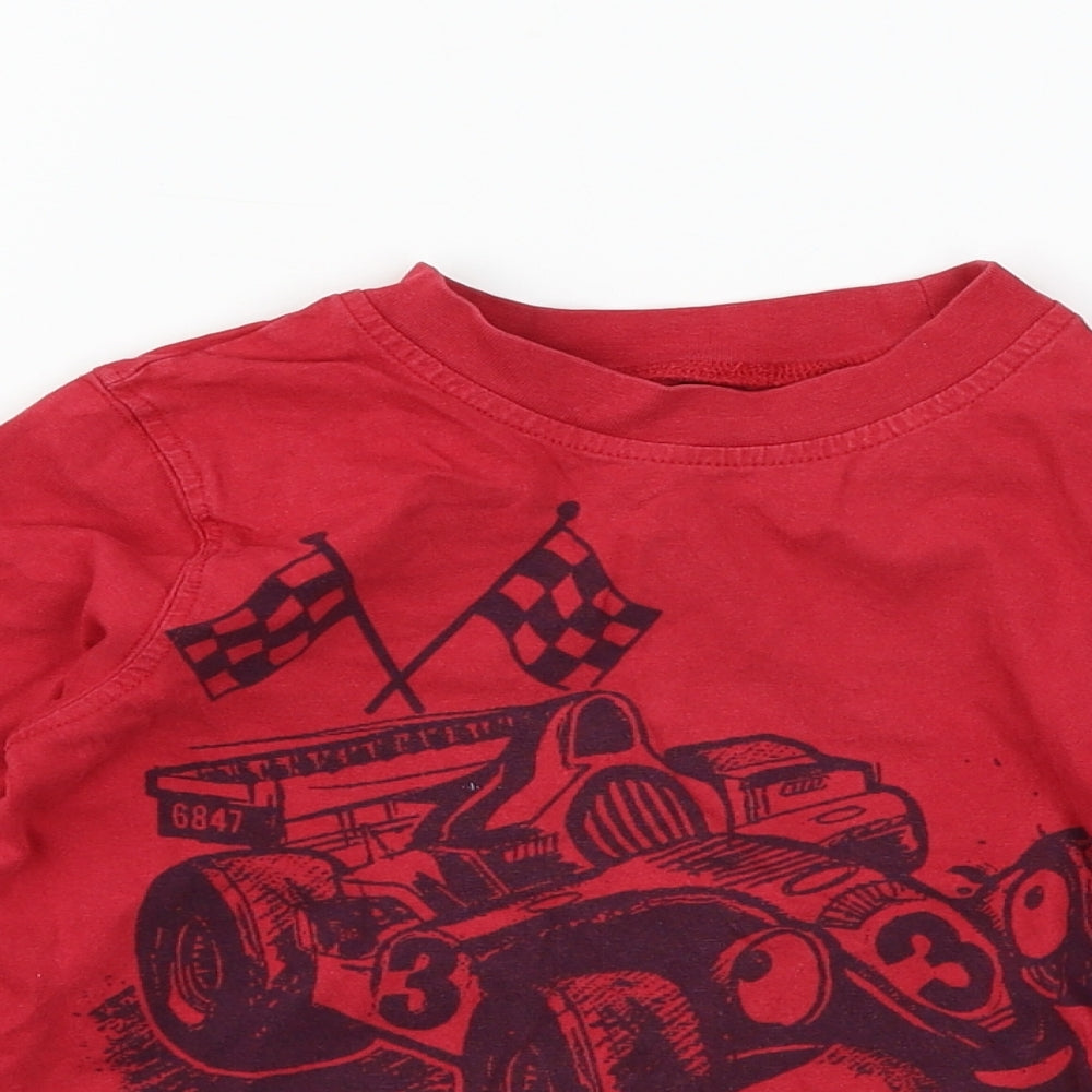 George Boys Red  Jersey Basic T-Shirt Size 4-5 Years  - Car