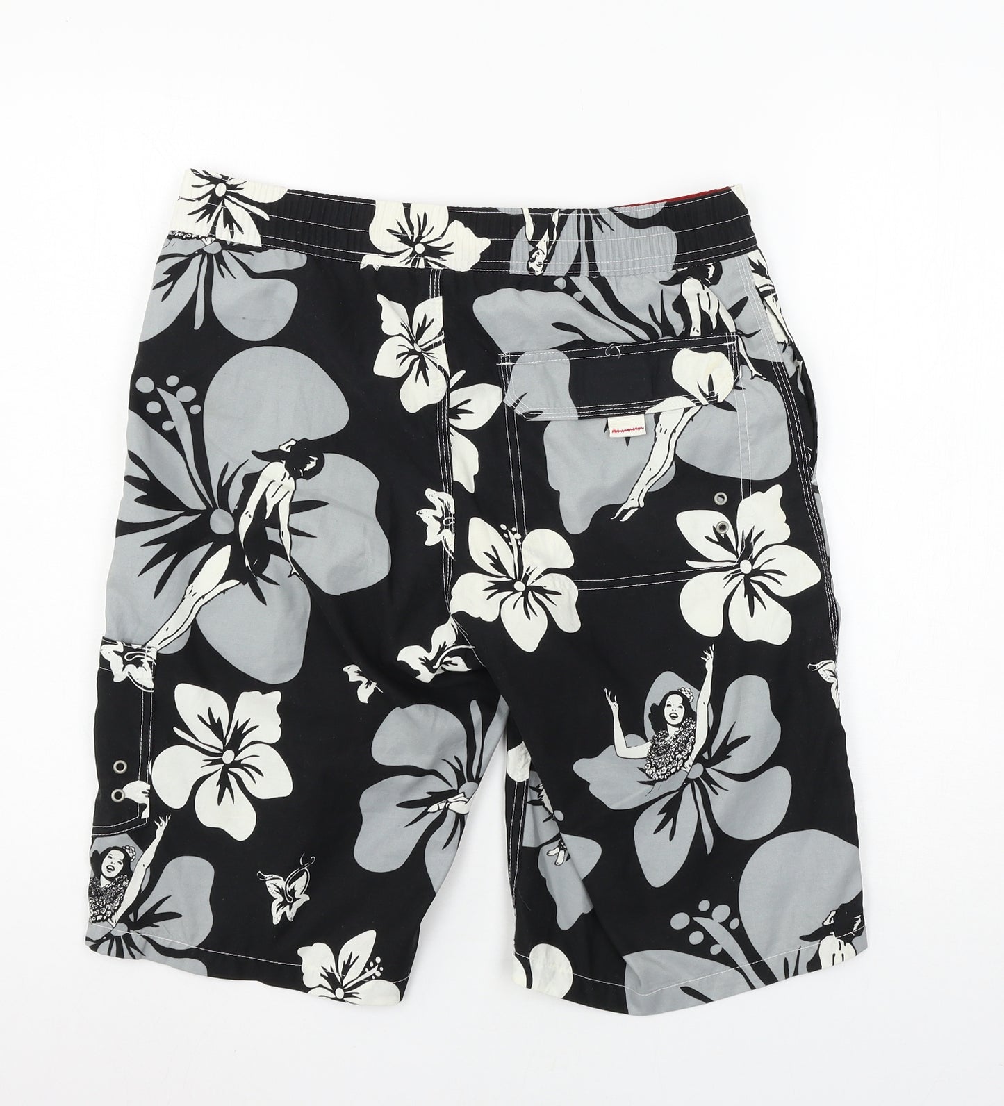 Topman Mens Black Floral  Sweat Shorts Size S