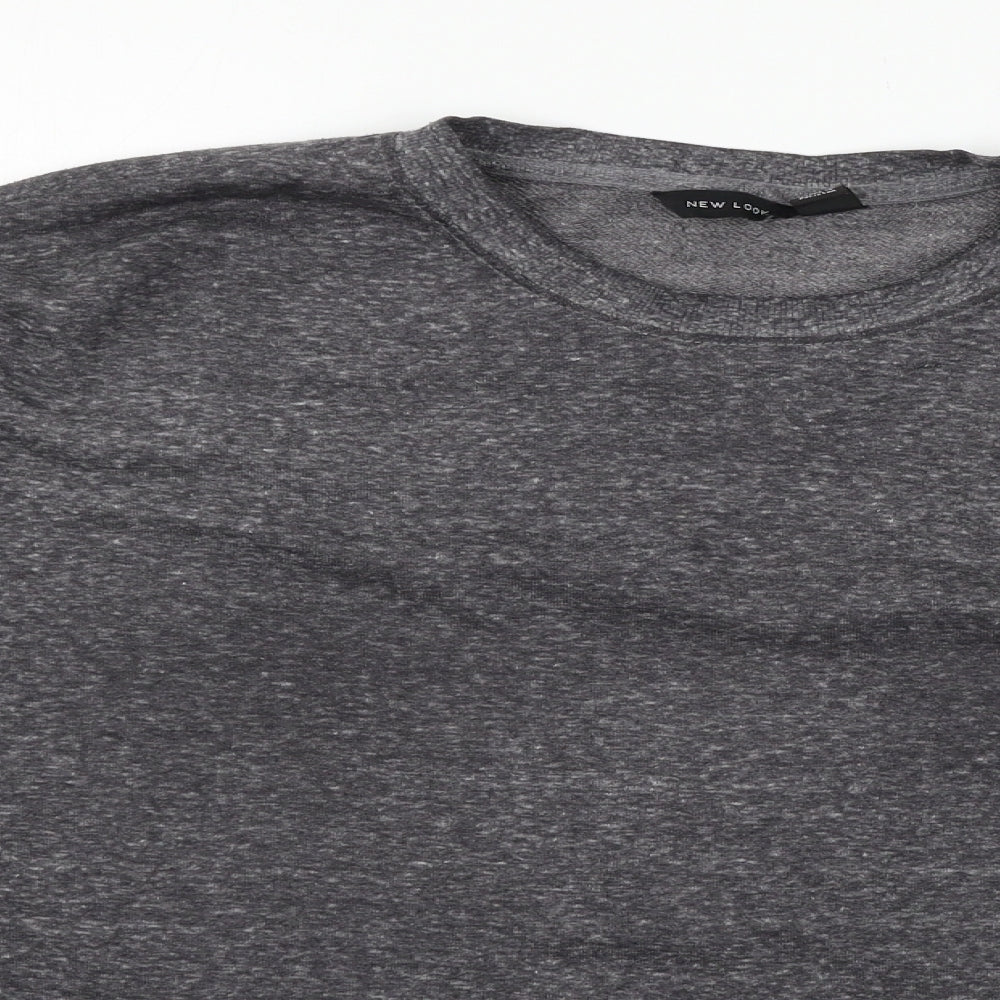 New Look Womens Grey  Jersey Pullover Sweatshirt Size 14