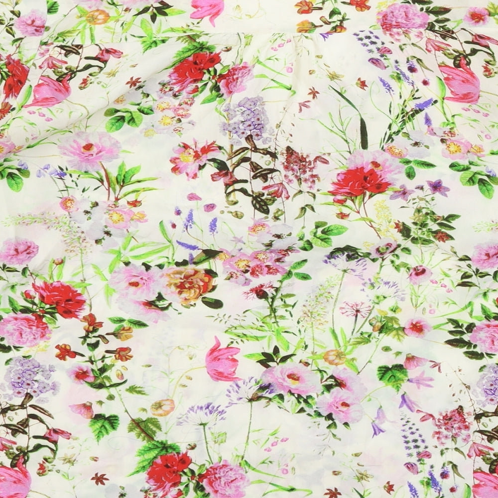 Z&I Womens Ivory Floral  Basic Blouse Size L