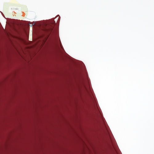 Blue Vanilla Womens Red   Basic Blouse Size S