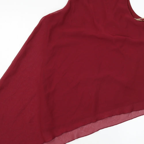 Blue Vanilla Womens Red   Basic Blouse Size S