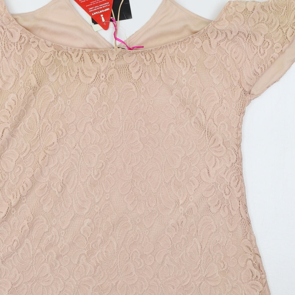 Very Womens Pink  Lace Basic Blouse Size 10