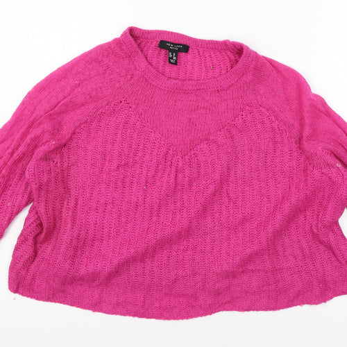 New Look Womens Pink  Knit Pullover Jumper Size 10