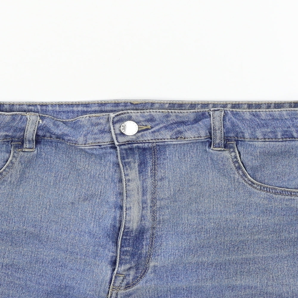 H&M Womens Blue  Denim Sailor Shorts Size 16