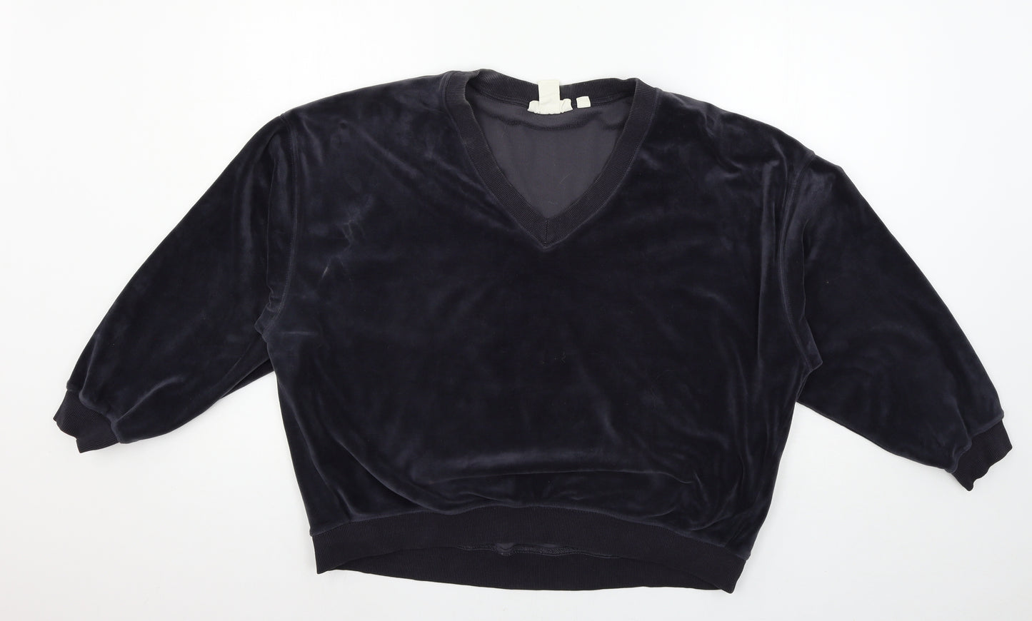 H&M Womens Blue  Velour Pullover Sweatshirt Size M