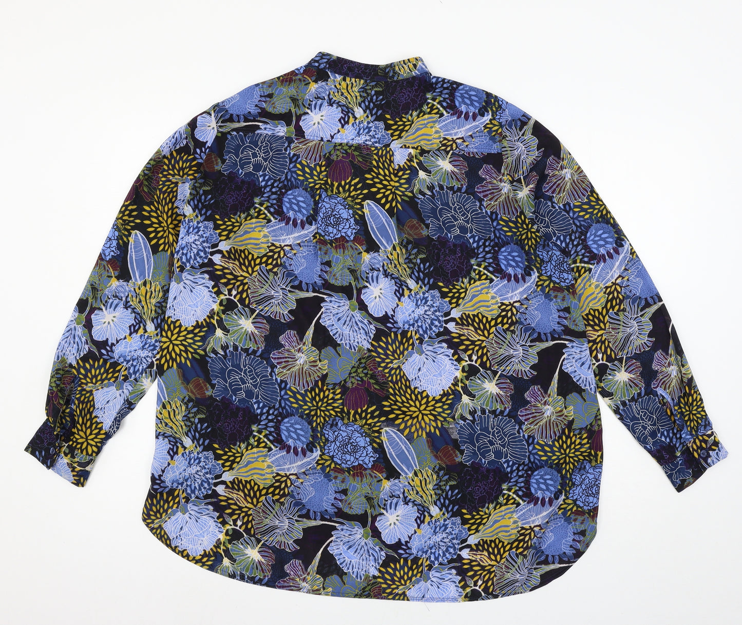 H&M Womens Blue Geometric  Basic Blouse Size 14