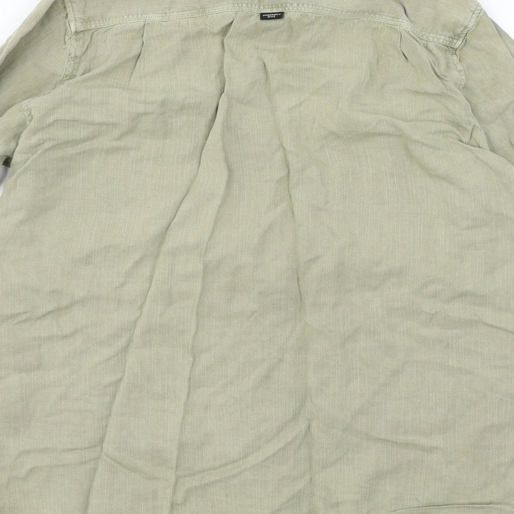 Superdry Womens Green  Jersey Basic Button-Up Size 14