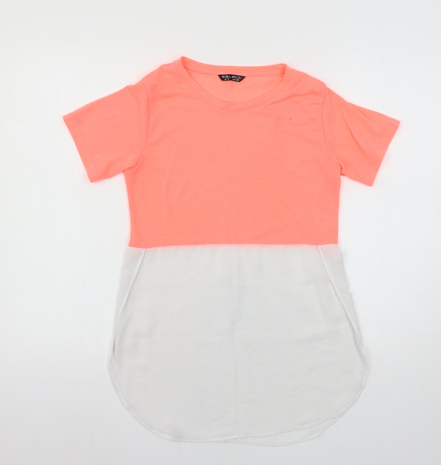 Select Womens Pink  Jersey Basic T-Shirt Size 8