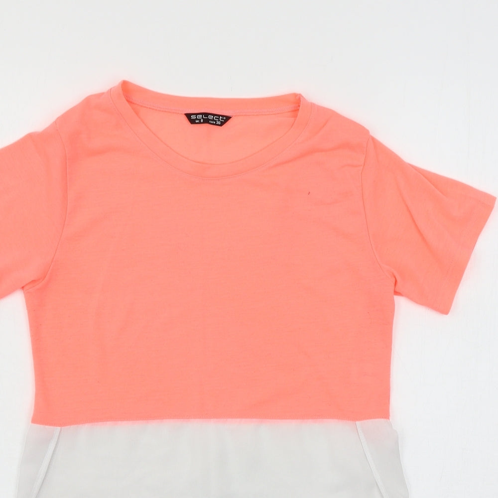 Select Womens Pink  Jersey Basic T-Shirt Size 8