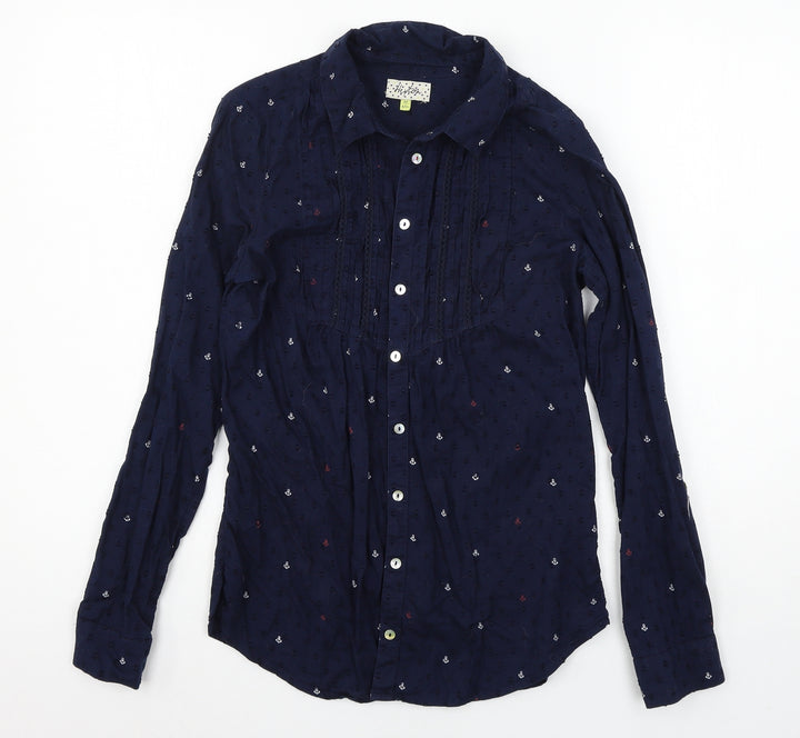 Heyton Womens Blue   Basic Button-Up Size 8