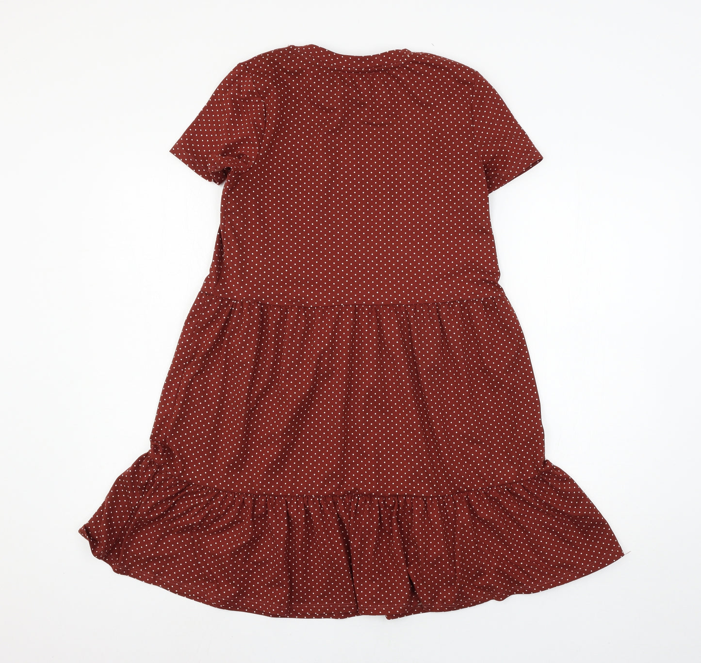 Primark Womens Brown Polka Dot Jersey T-Shirt Dress  Size 4
