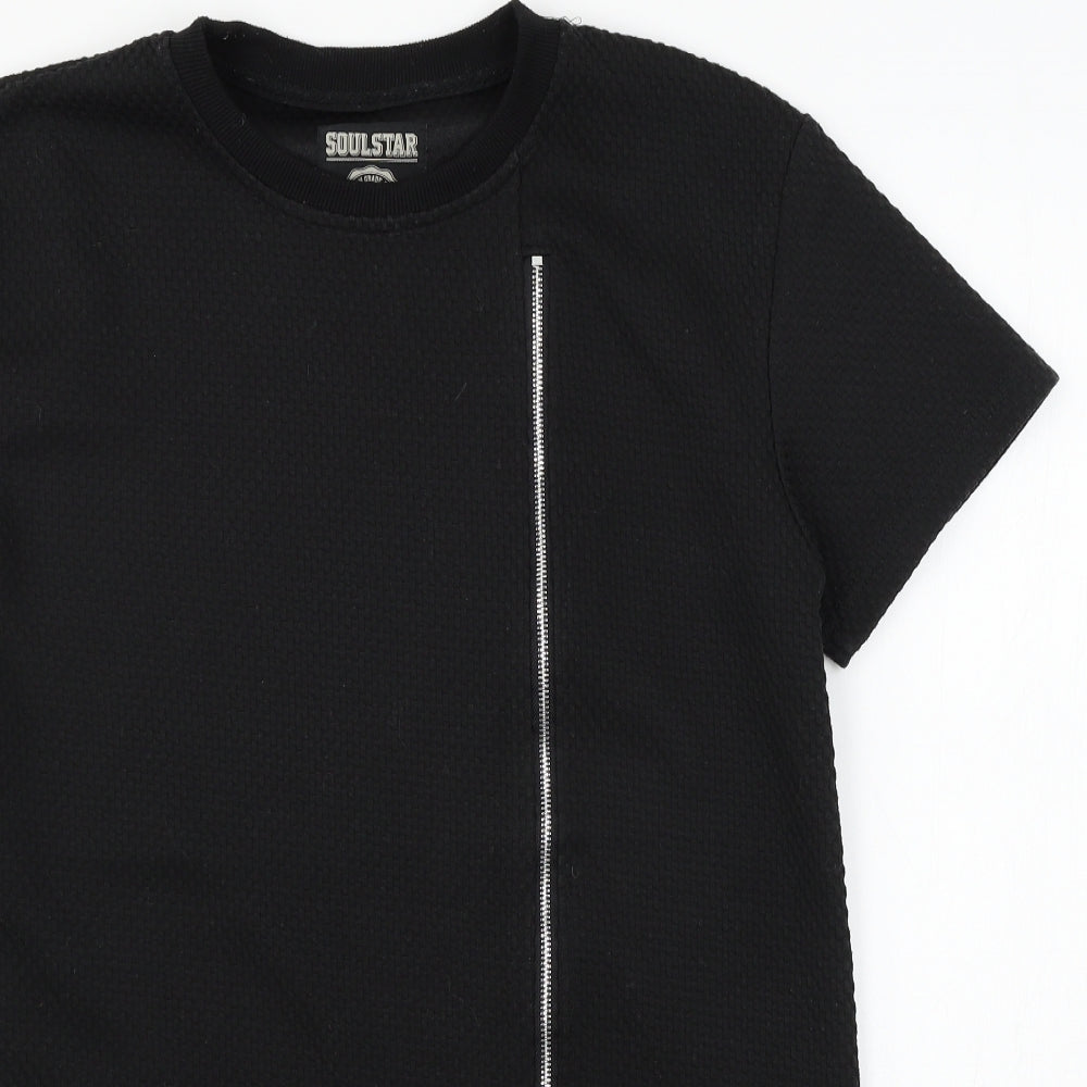 Soulstar Womens Black  Jersey Basic T-Shirt Size S