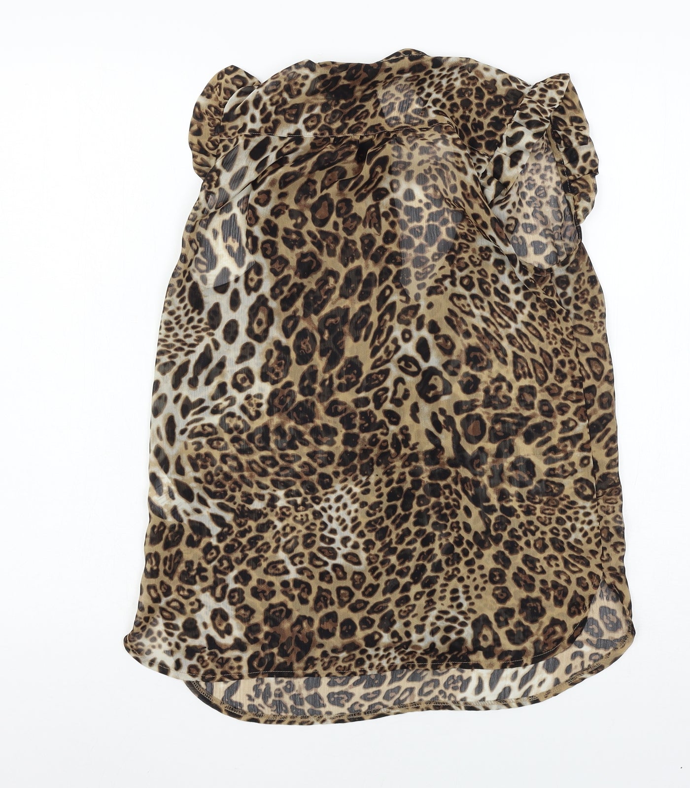 Atmosphere Womens Brown Animal Print  Basic Blouse Size 8