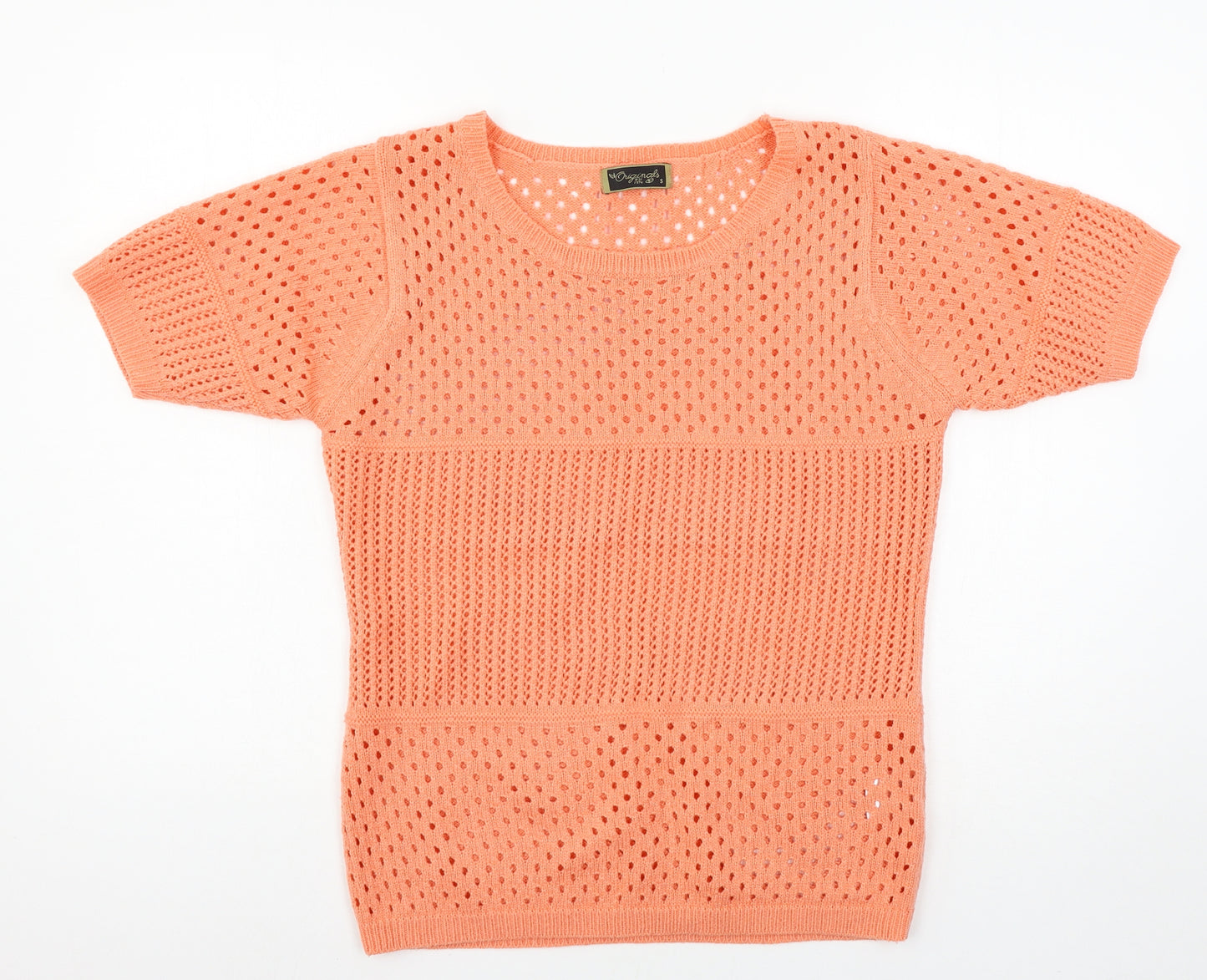 Originals Womens Orange  Knit Pullover Jumper Size S